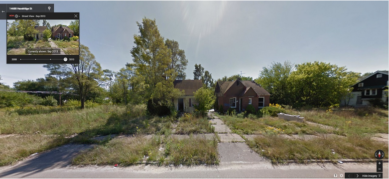 La involución decadente de detroit vista desde googlemaps (fotos)