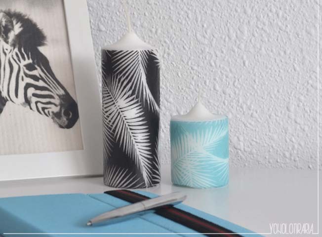 ‘Do it yourself’ 02: cómo ‘tunear’ una vela con una servilleta para darle un toque de color a tu casa