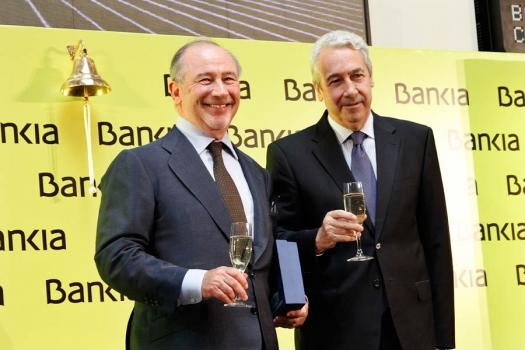 rodrigo rato (expresidente de Bankia) y Antonio Zoido (presidente de grupo BME) fuente: dani castillo / Idealista News