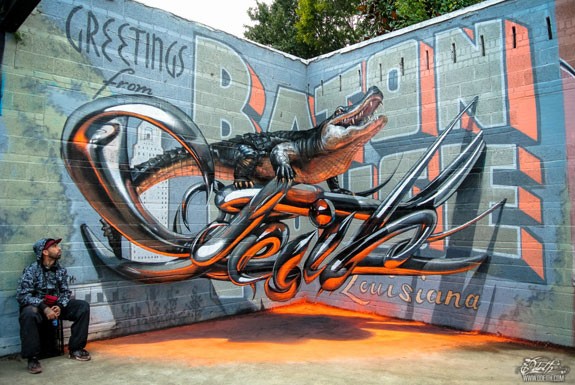 Conoce al artista callejero que convierte una simple pared en impresionantes murales 3D (fotos)
