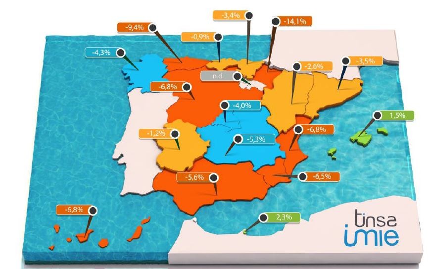 Vivienda a dos velocidades: el precio cayó más de un 10% en siete provincias y repuntó en seis en 2014, según Tinsa