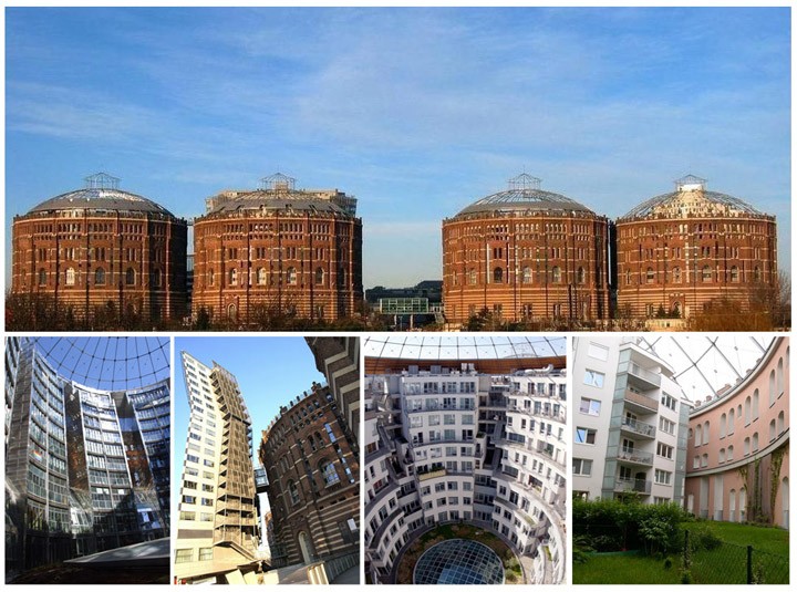 Vivir dentro un gasómetro en la palaciega Viena (fotos)
