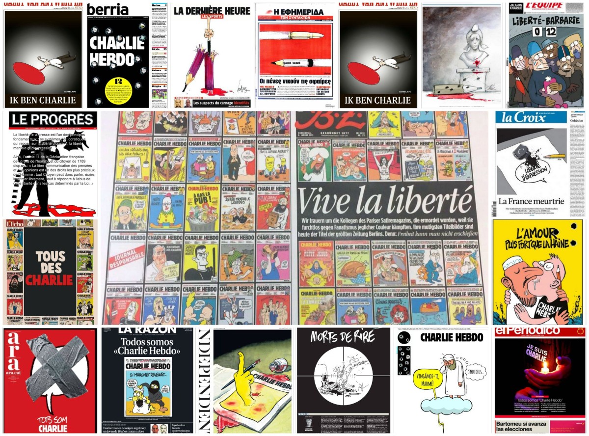 La tragedia del semanario ‘Charlie Hebdo’ en 17 portadas-homenaje de la prensa mundial (fotos)