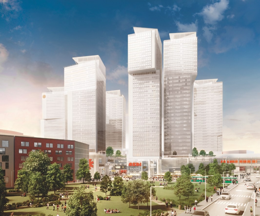 El futuro centro comercial y complejo residencial en Helsinki