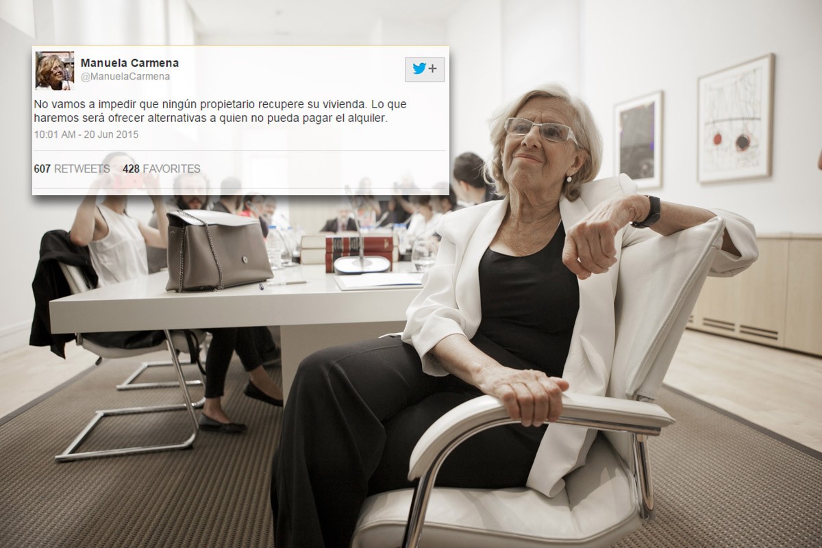 Manuela Carmena abandona la idea de paralizar los desahucios de alquiler