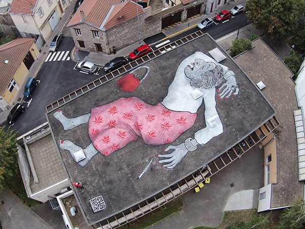 Murales increíbles a vista de pájaro en Francia