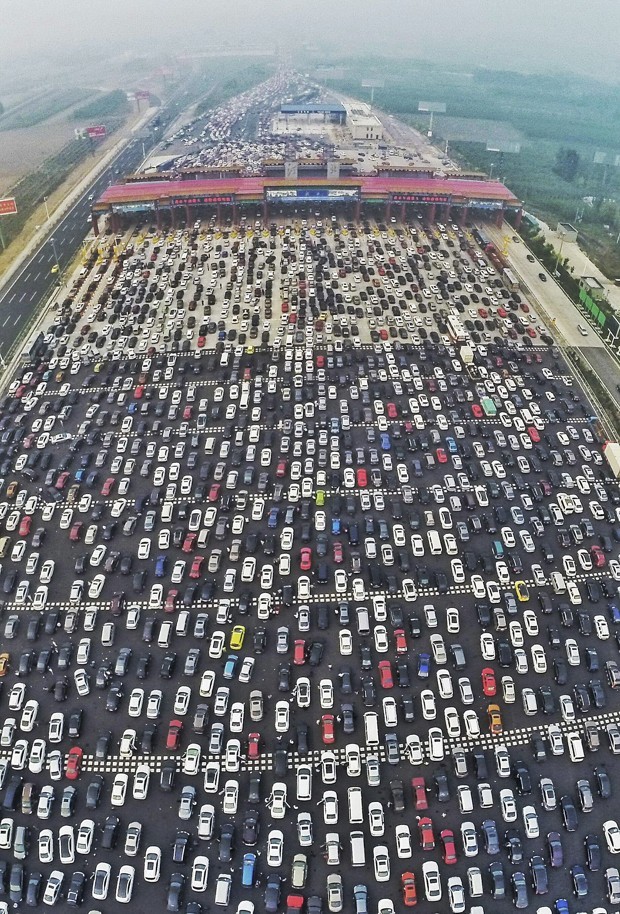 una imagen increíble del tráfico en China