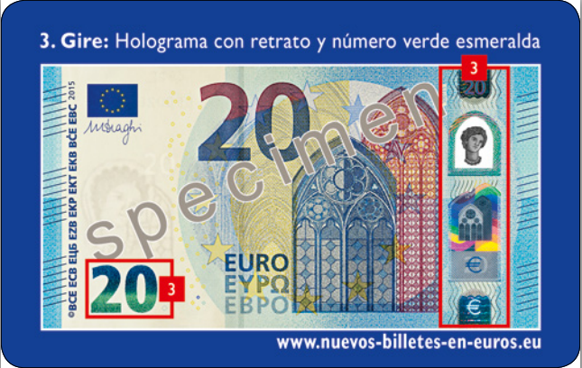 Cómo comprobar la autenticidad del nuevo billete de 20 euros