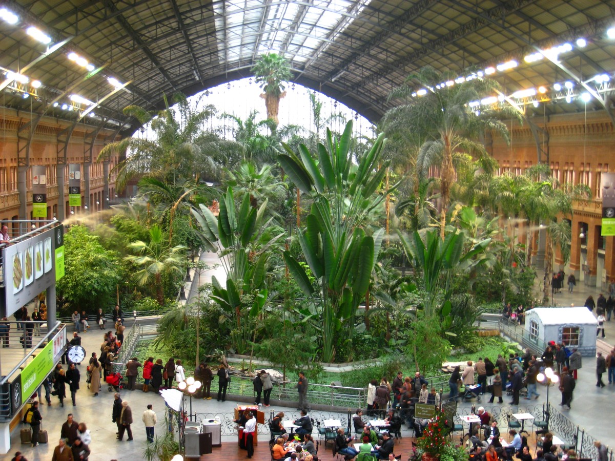 El jardín de la estación de Atoche en Madrid