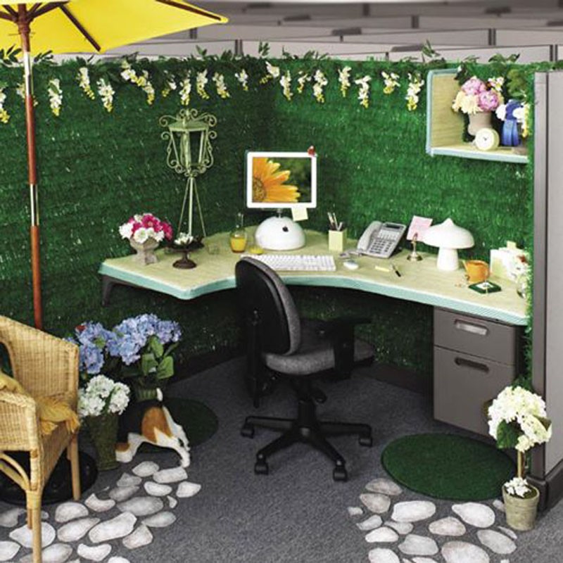 Oficina decorada al estilo verde