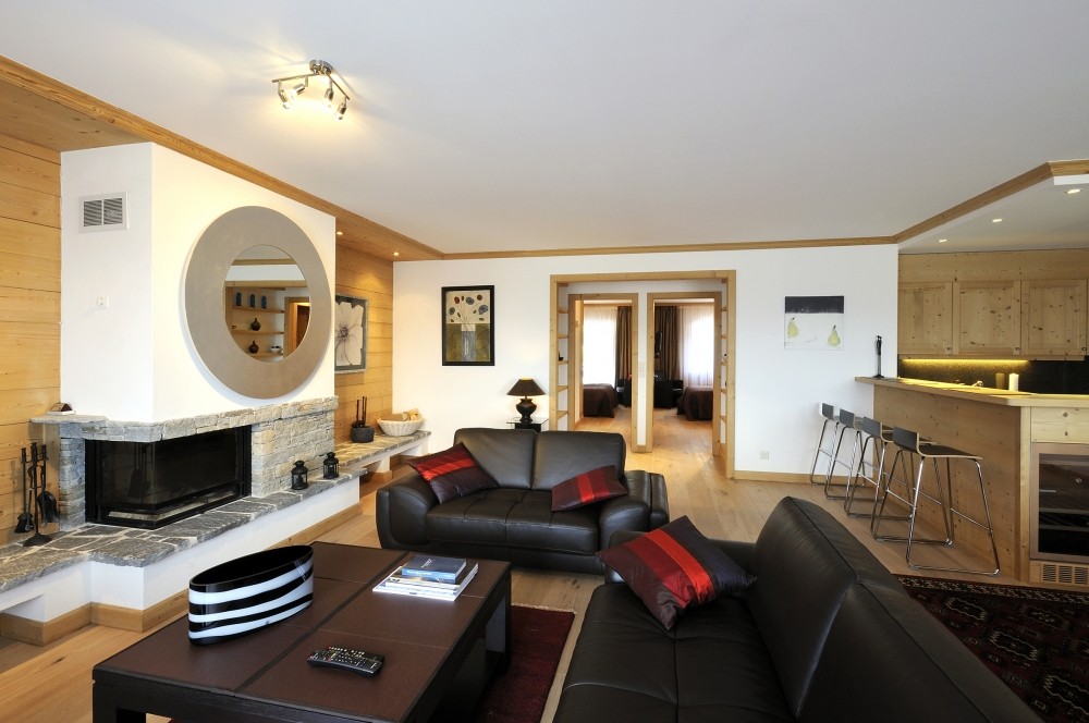 Detalle del hotel de lujo suizo