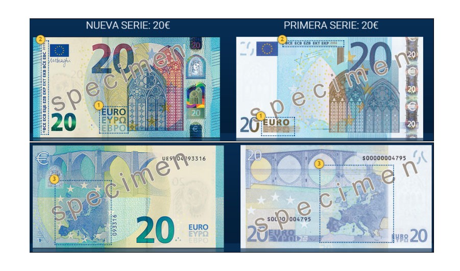 El nuevo billete de 20 euros