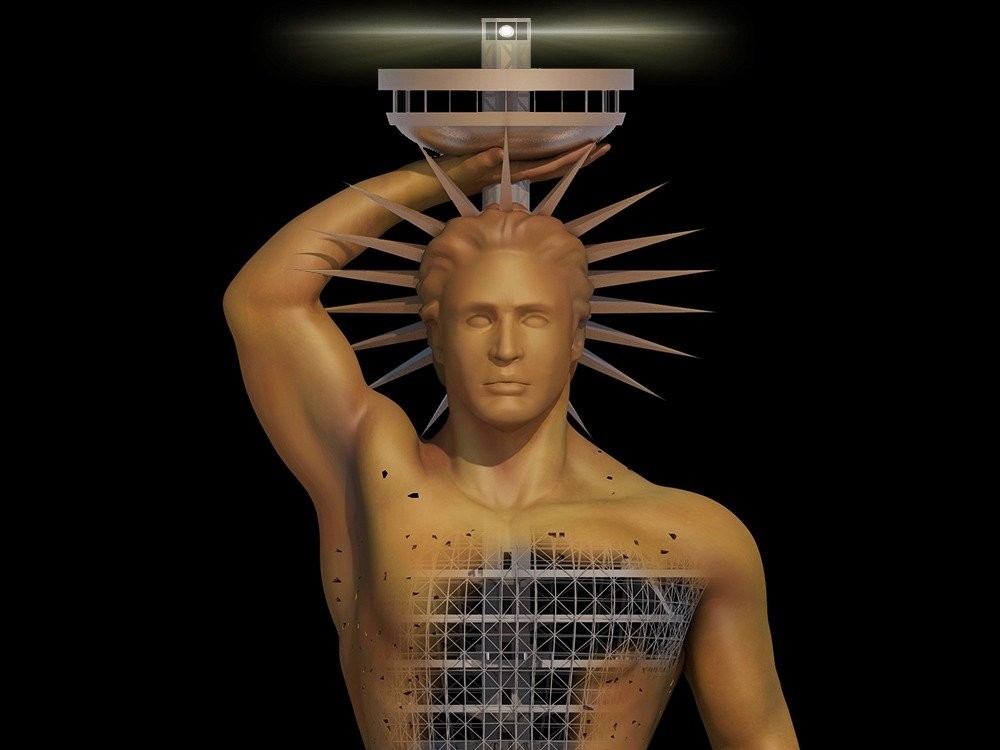 esqueleto del Coloso de Rodas