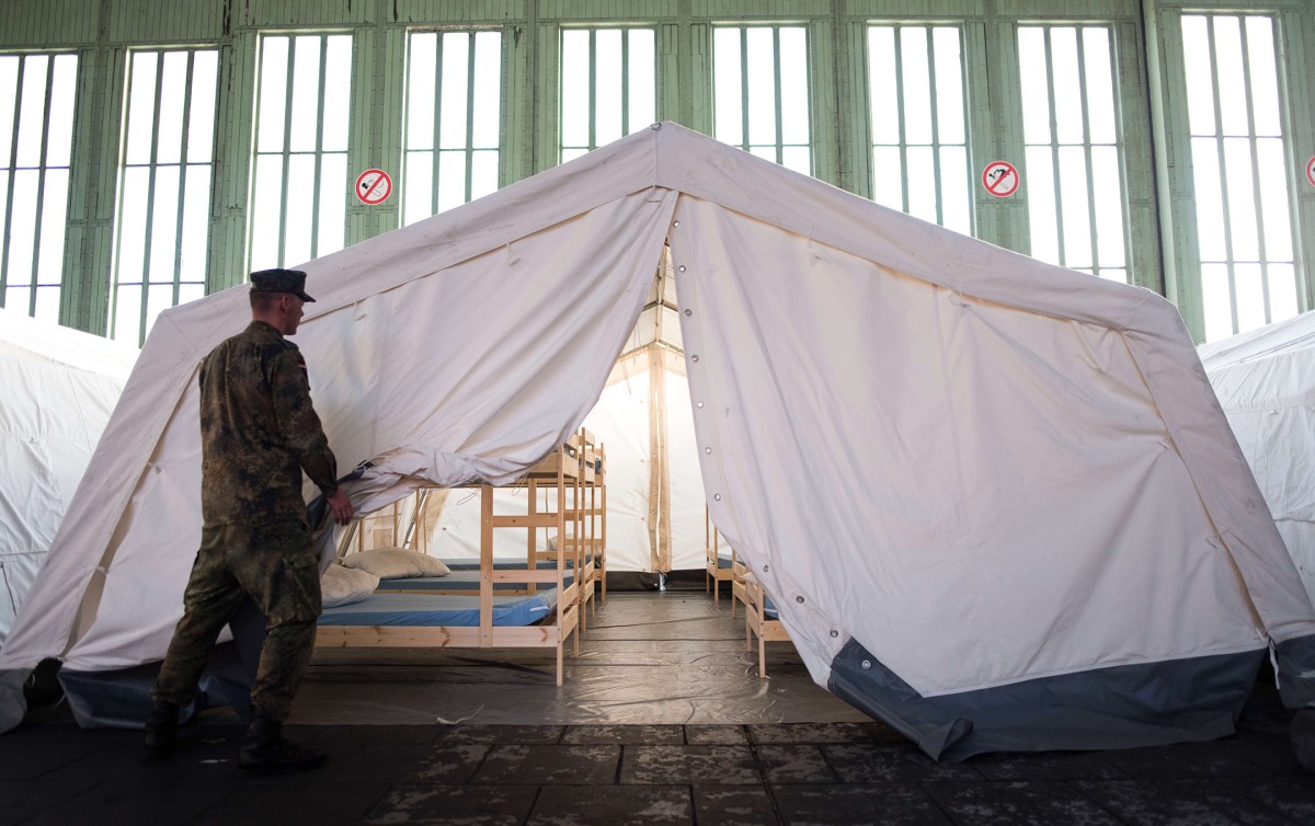 El aeropuerto convertido en campo de refugiados en Alemania