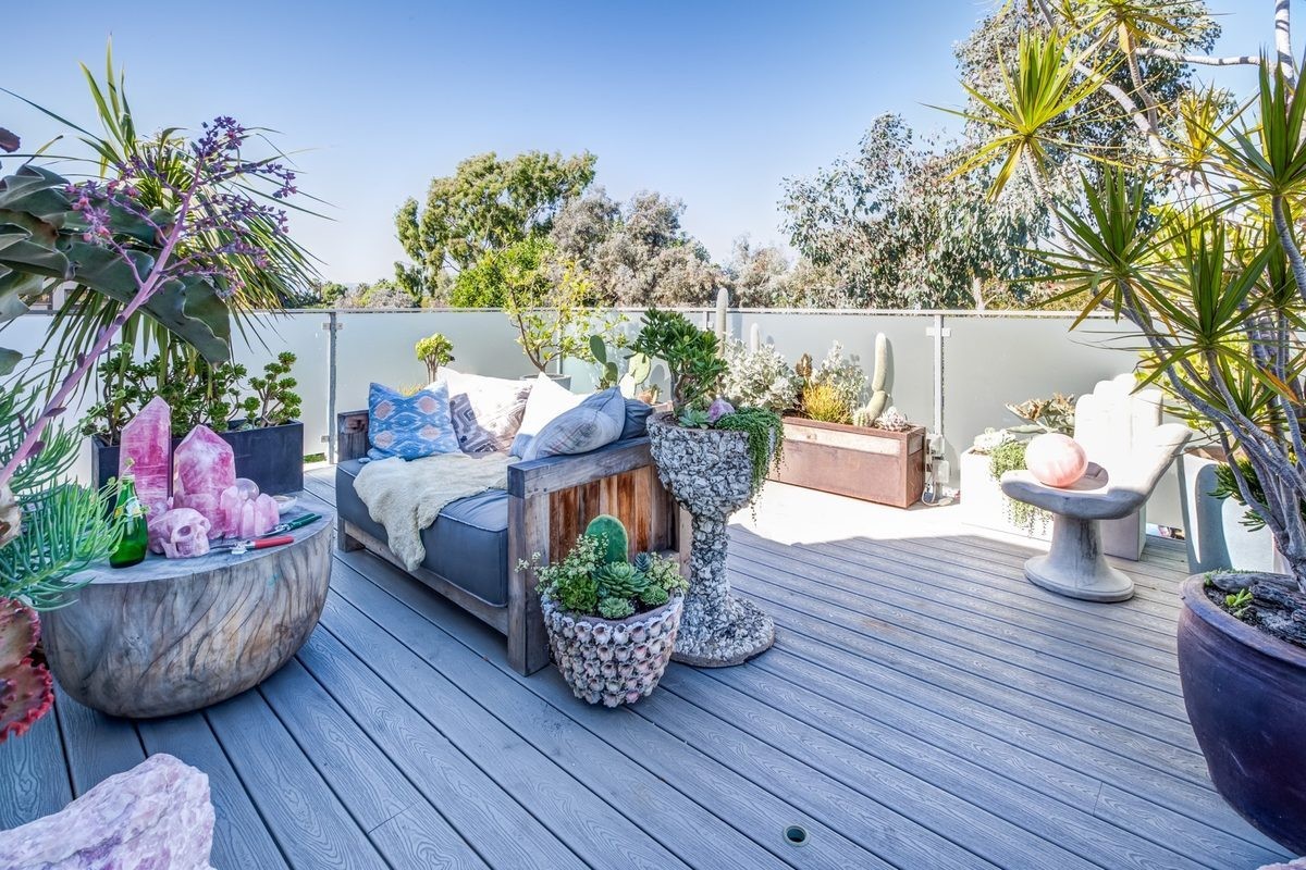 La espectacular terraza de la casa en Los Ángeles