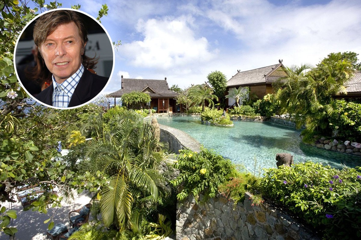 El tranquilo refugio de David Bowie en una isla privada del Caribe