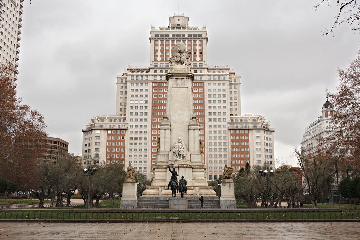 La plaza de España en Madrid