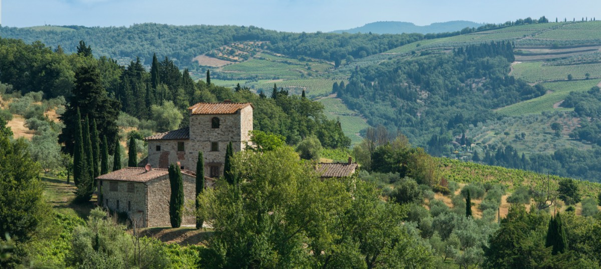 La casa en la campaña de Toscana 