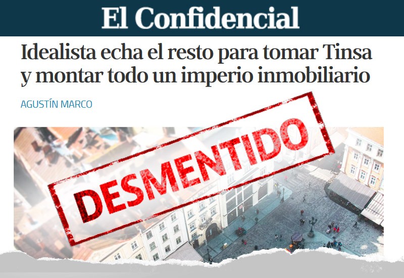idealista no está en el proceso de compra de Tinsa