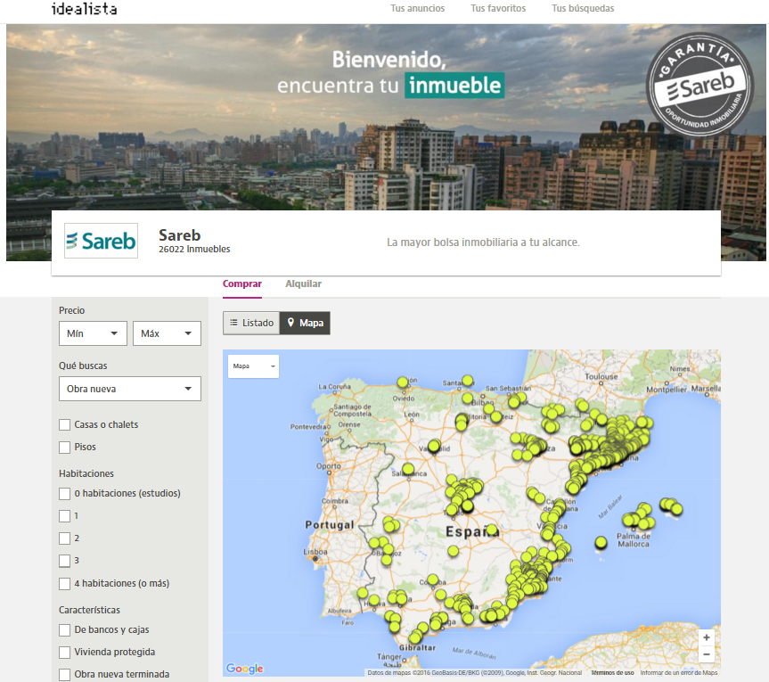 Todas las viviendas de Sareb, en idealista