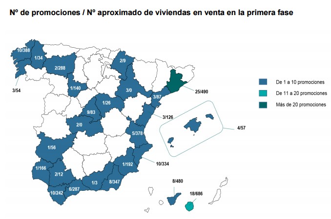 Sareb saca a la venta 564 promociones de viviendas inacabadas