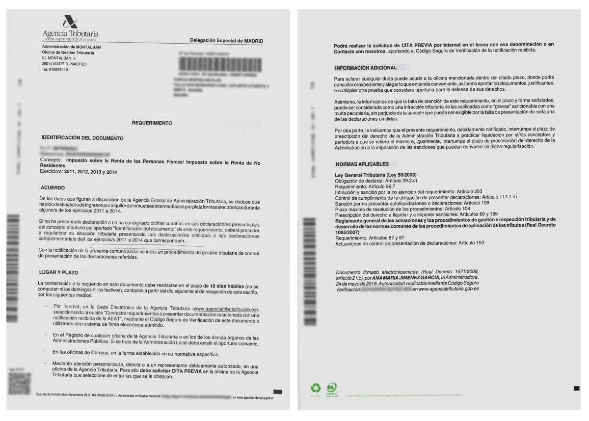 Si alquilas tu piso en Airbnb (y no lo declaras) esta es la ‘amistosa’ carta de Hacienda que vas a recibir