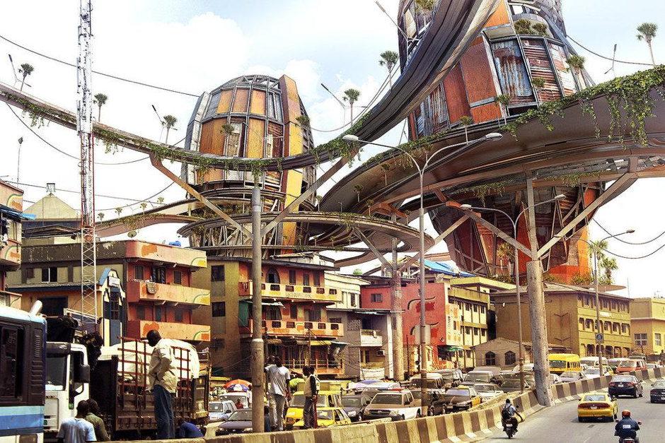 Olalekan Jeyifous, arquitecto y fotógrafo, se ha parado a pensar cómo serán aquellas zonas más desfavorecidas de las ciudades.