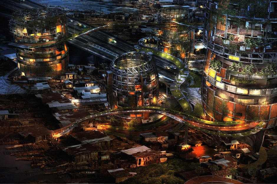 Para transformar la realidad, ha alterado sus fotografías con programas informáticos que modelan en 3D. 