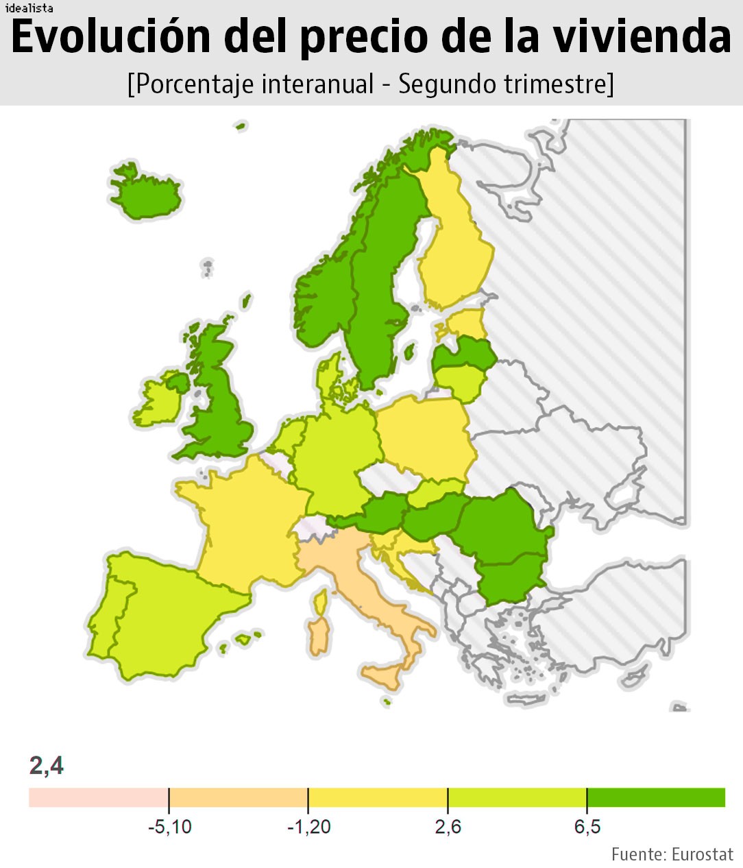 El precio de la vivienda modera su crecimiento en España, según Eurostat