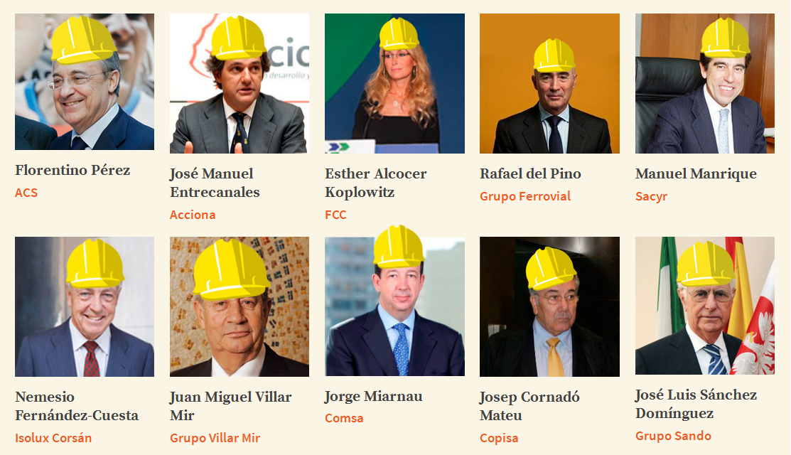 10 constructoras se han repartido el 70% de todo el dinero adjudicado en obras públicas desde 2009