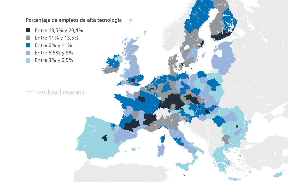 Madrid lidera el empleo de alta tecnología en España… y gran parte de Europa