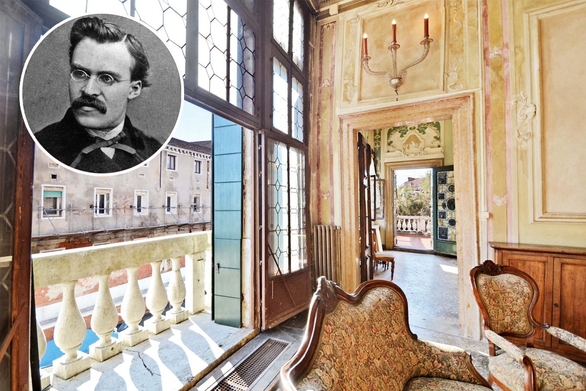 Así es el palacio donde vivió el filósofo Nietzsche en Venecia y que ahora está en venta