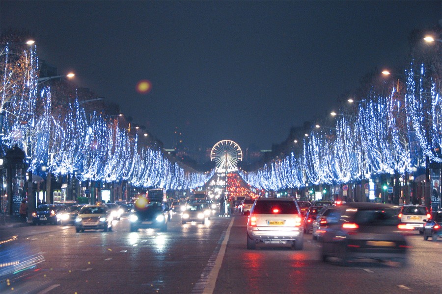 Campos Elíseos de París en Navidad