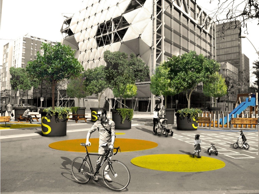 Finaliza la prueba piloto de la "supermanzana" de Barcelona, la zona pacificada libre de coches 