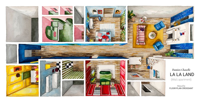 De 'La La Land' a 'Stranger Things': las casas más famosas de la ficción pintadas con acuarela