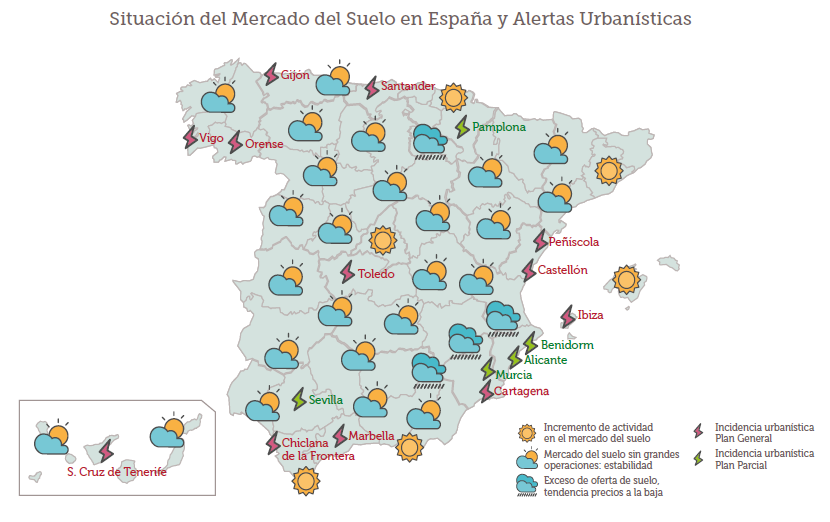 Imagen del día: el mapa del tiempo urbanístico en España