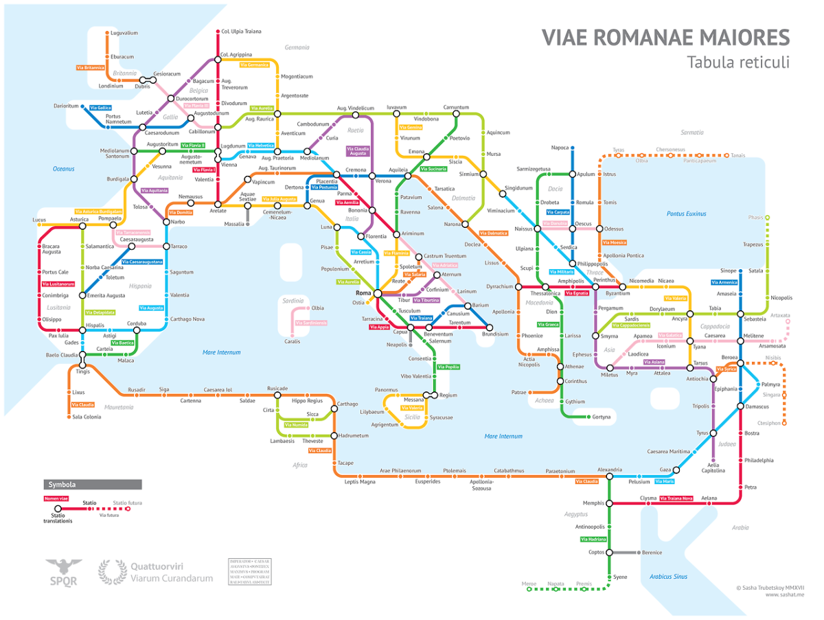 Imagen del día: Las calzadas romanas como si fueran un mapa del metro