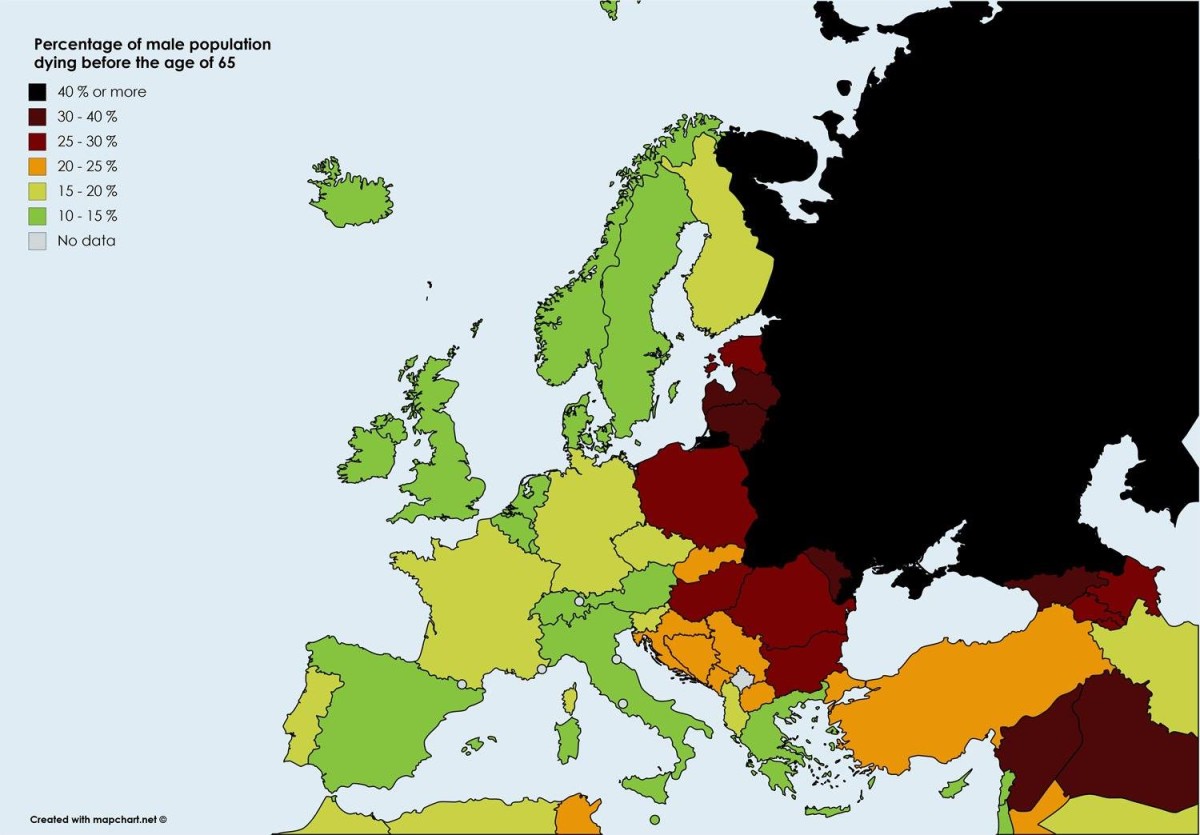 Imagen del día: Dónde fallecen más hombres menores de 65 años