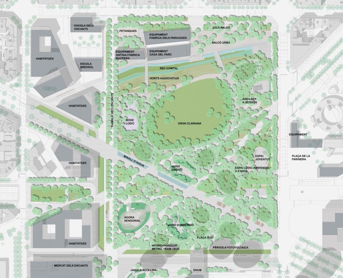 Las obras del parque de la Canòpia, el gran pulmón verde de les Glòries, empezarán en marzo