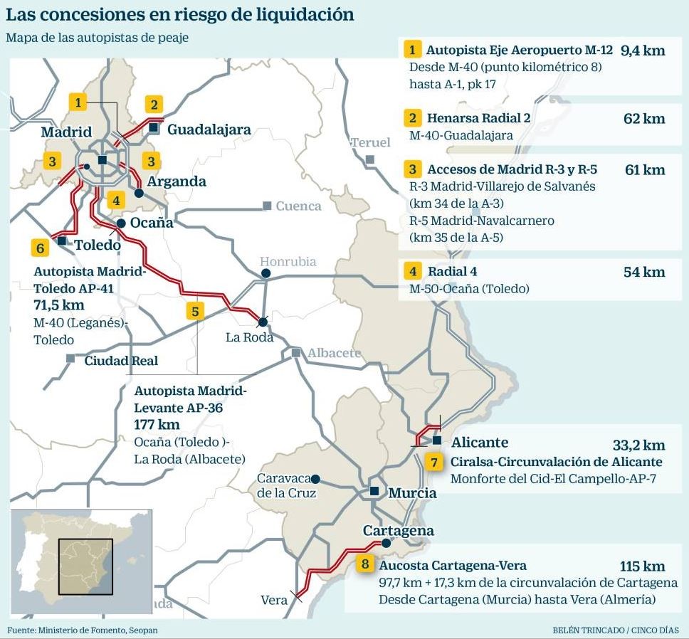 Imagen del día: Las autopistas que va a rescatar en breve el Estado