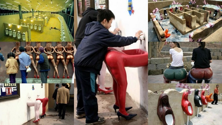 Los lavabos tienen forma de mujer