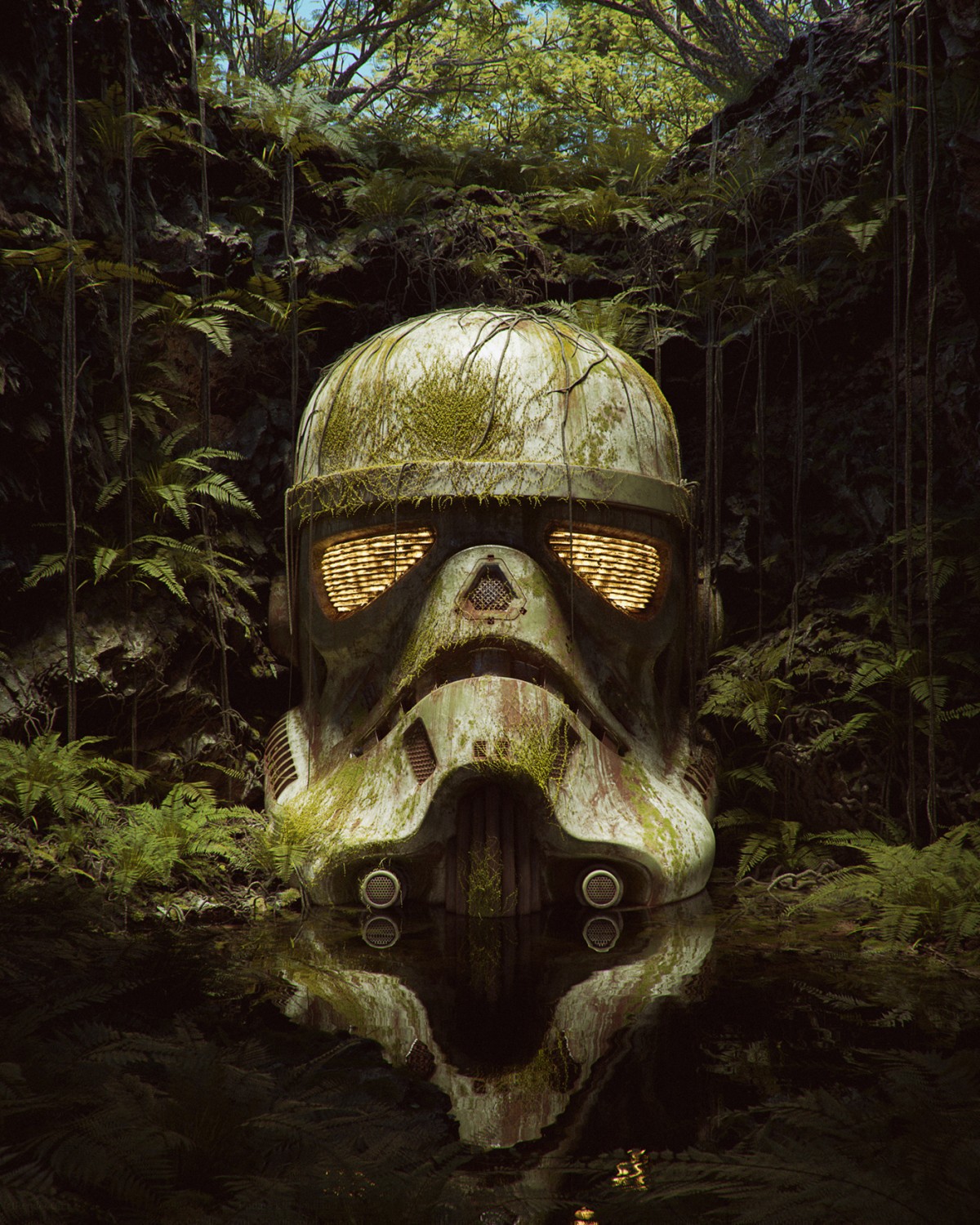 El casco de un soldado imperial de Star Wars