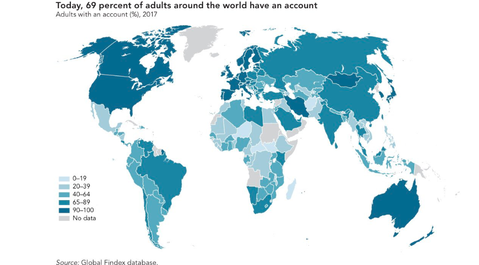 Imagen del día: El nivel de acceso mundial a una cuenta bancaria