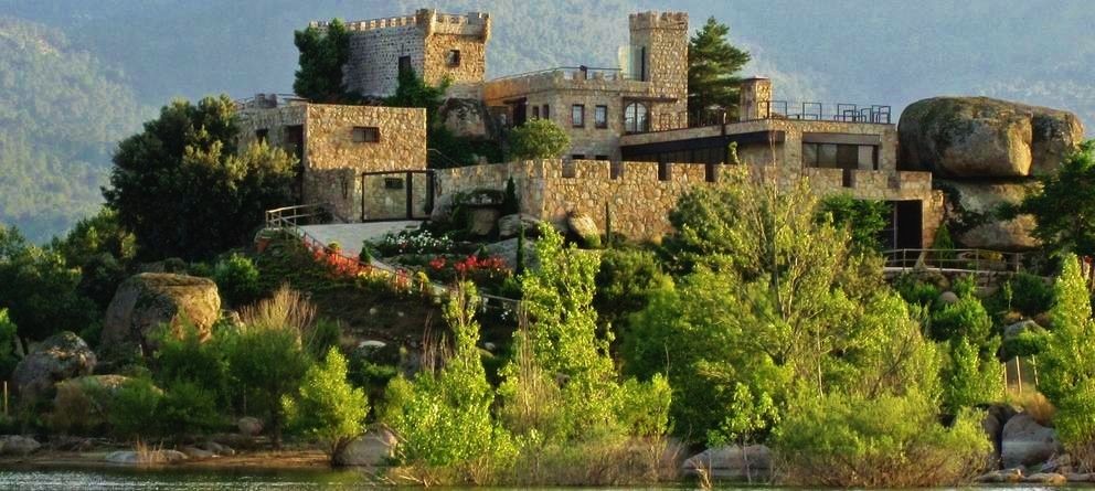 The castle is located atop its very own personal island