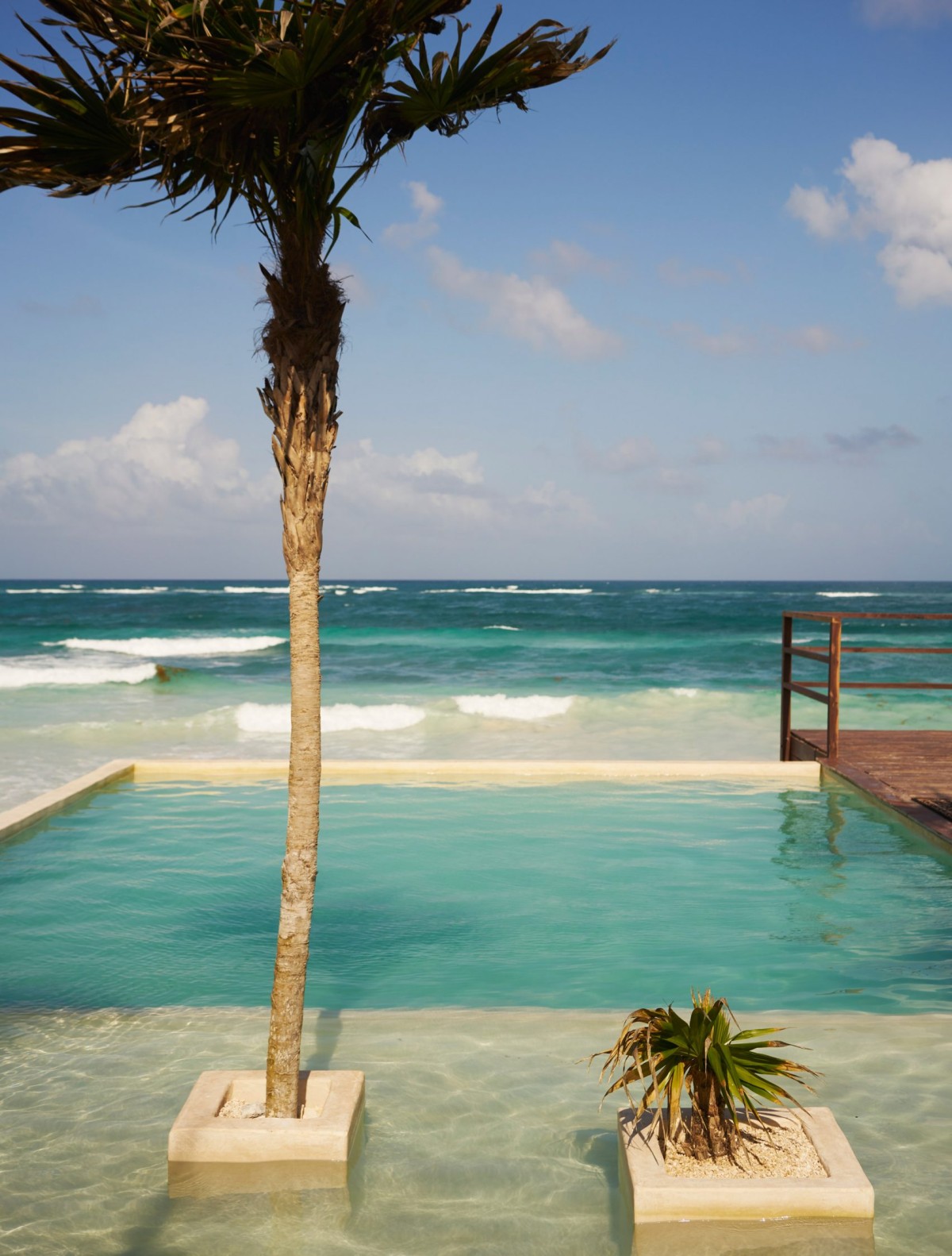 Las habitaciones de este hotel están en plena selva y su piscina, en el mar Caribe