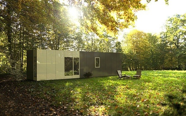 Extérieur du modèle Cube Basic 36 m2 / Cube Extérieur du modèle Cube Basic 36 m2 / Cube