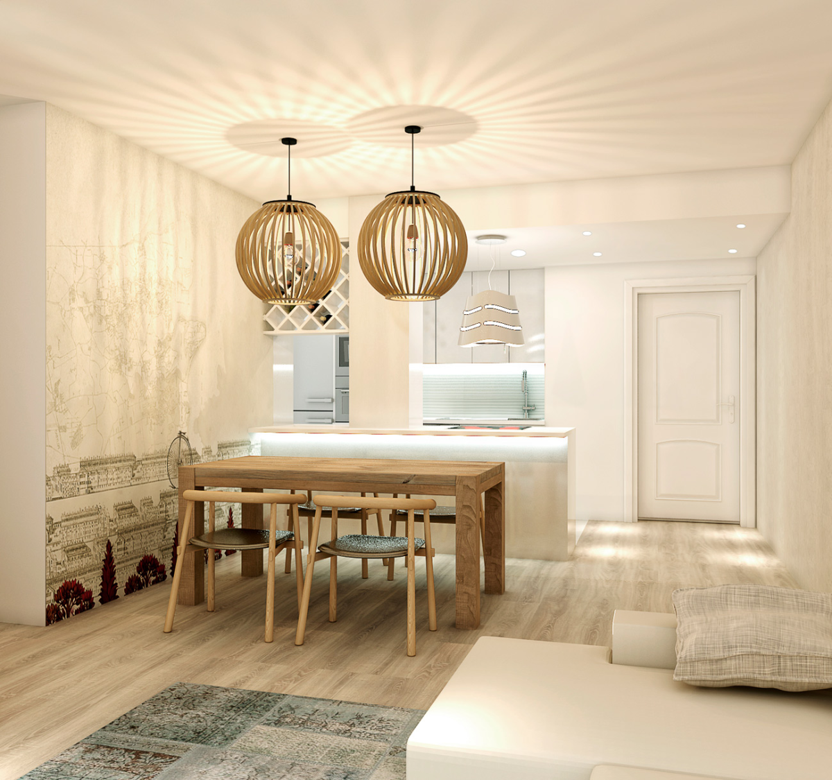 Puedes combinar marrones o grises con el blanco