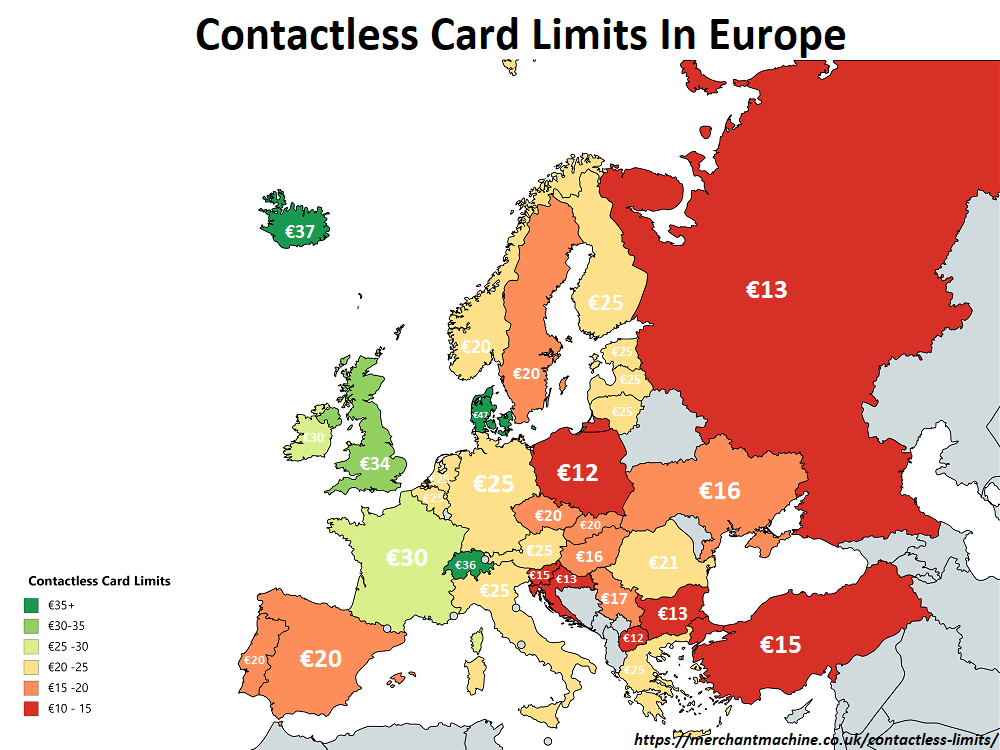 Imagen del día: los límites al uso de la tarjeta contactless en Europa