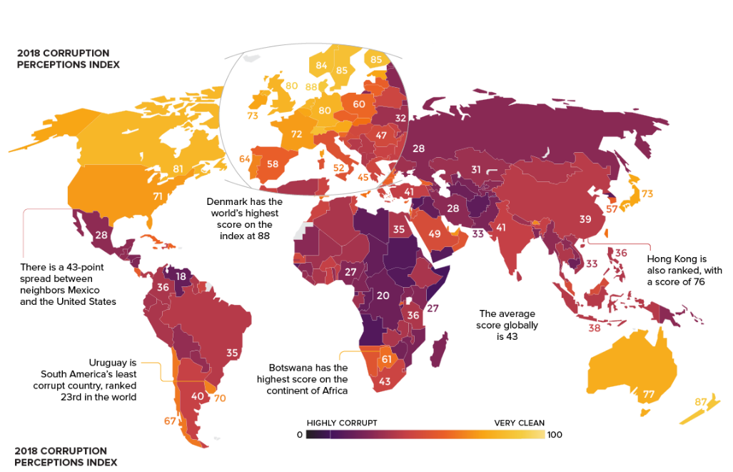 Imagen del día: Los países más y menos corruptos del mundo y España no se salva