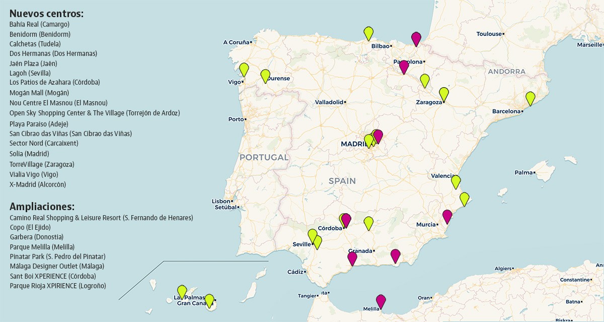 Estos son los 17 centros comerciales que se inaugurarán hasta 2021
